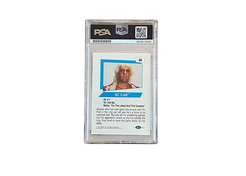 RIC FLAIR Signed 1991 Impel Wrestling Card #44 PSA #85381904