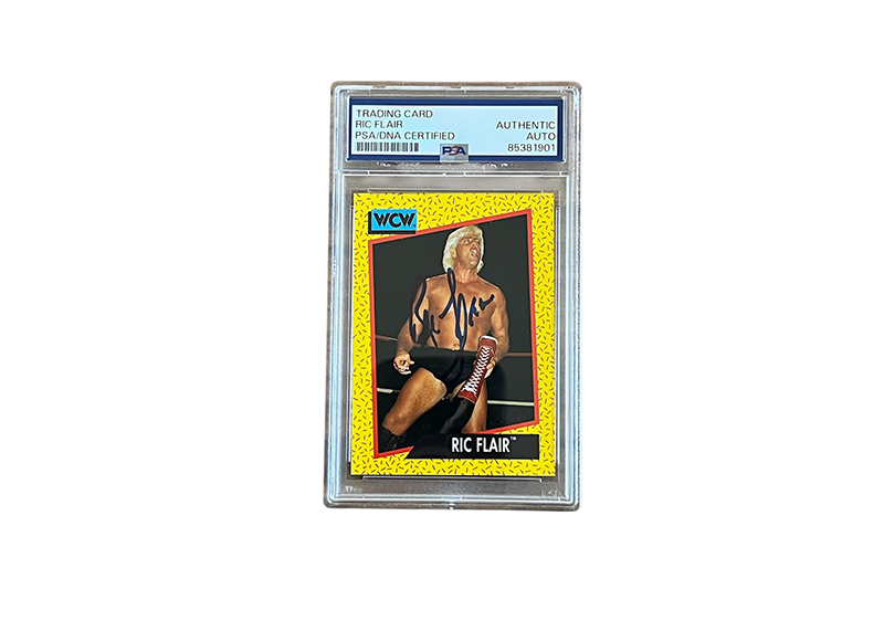 RIC FLAIR Signed 1991 Impel Wrestling Card #47 PSA #85381901