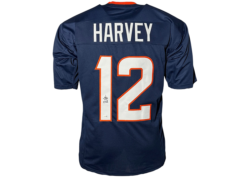 RJ Harvey Signed Denver Blue Football Jersey JSA