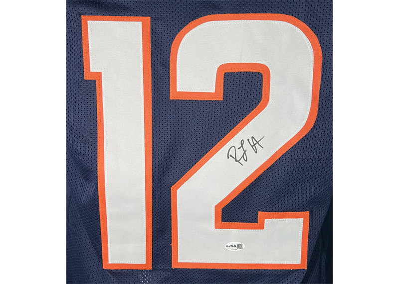 RJ Harvey Signed Denver Blue Game Cut Football Jersey JSA