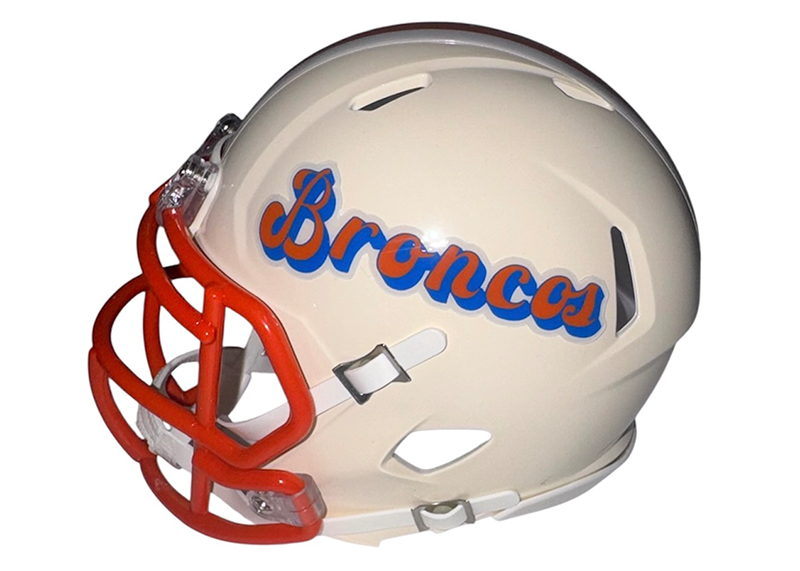 RJ Harvey Signed Denver Broncos Retro Mini Helmet JSA
