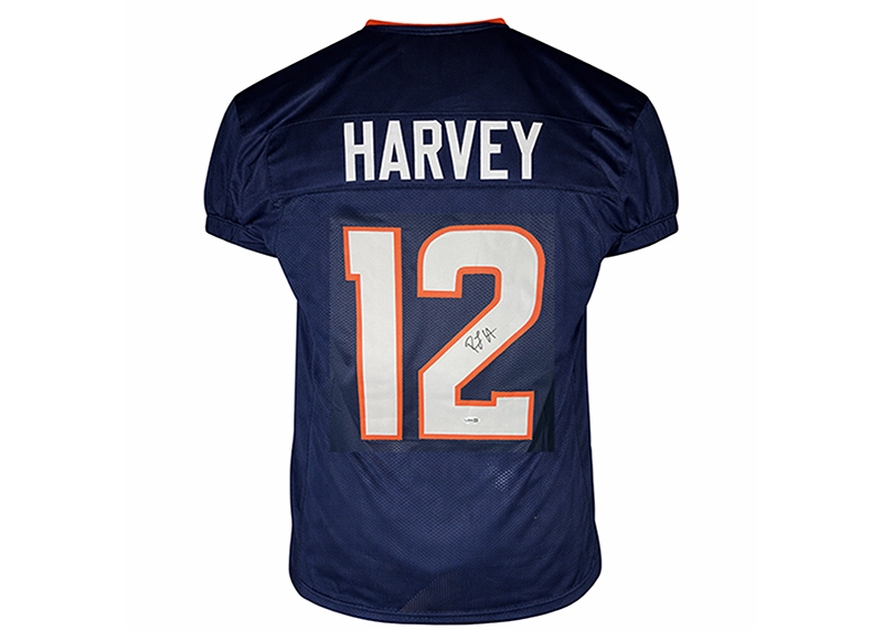 RJ Harvey Signed Denver Blue Game Cut Football Jersey JSA