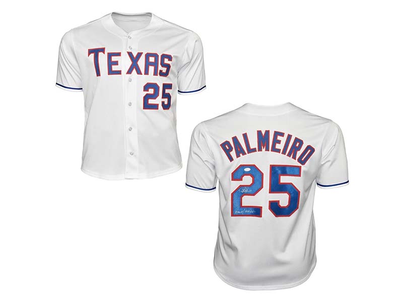 Rafael Palmeiro Signed 3020 Hs 569 HRs Inscription Texas White Custom Baseball Jersey JSA