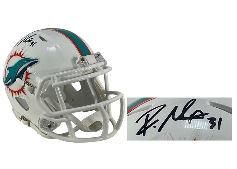 Raheem Mostert Signed Miami Dolphins Speed Mini Helmet Beckett