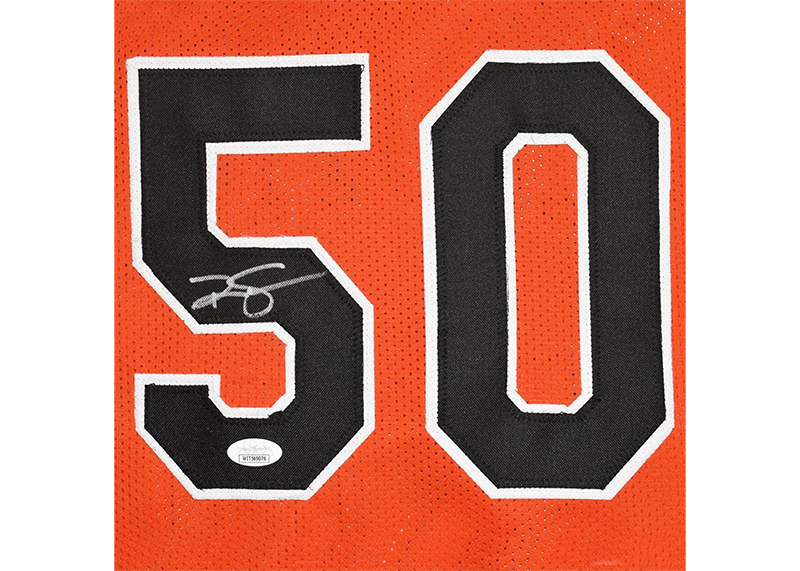 Ralph Sampson Signed Virginia Orange College Style Basketball Jersey JSA