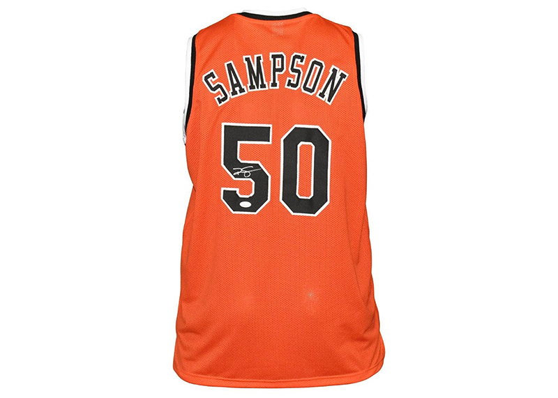 Ralph Sampson Signed Virginia Orange College Style Basketball Jersey JSA