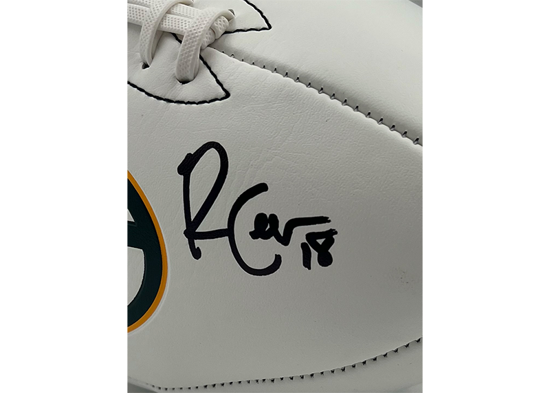 Randall Cobb Signed Green Bay Packers Logo Football Beckett
