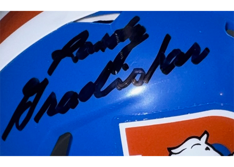 Randy Gradishar Signed Denver Broncos 75-96 Speed Mini Helmet JSA