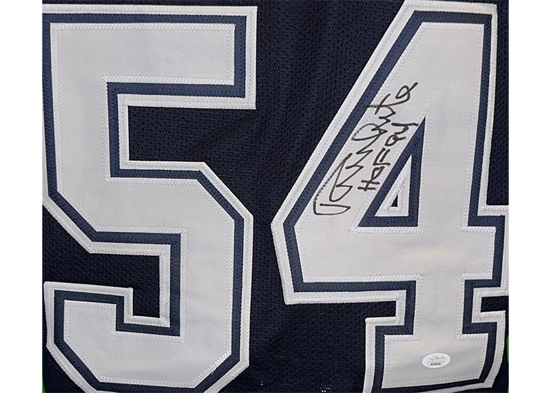 Randy White Autographed HOF 94 Inscription Dallas Blue Stat Football Jersey JSA
