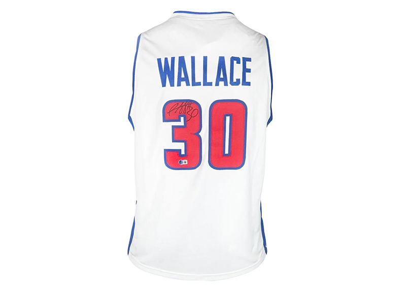 Rasheed Wallace Signed Detroit White Basketball Jersey (Beckett)