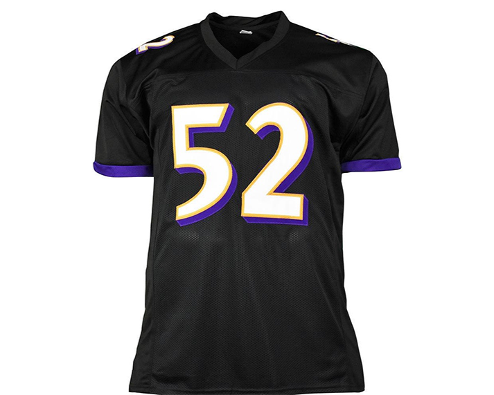 Ray Lewis Autographed Baltimore Black Football Jersey JSA