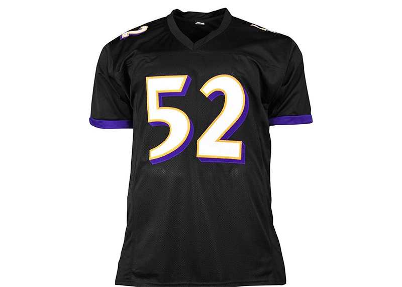 Ray Lewis Autographed Custom Black Football Jersey JSA