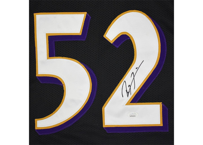 Ray Lewis Autographed Custom Black Football Jersey JSA