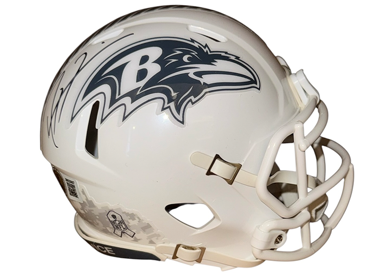 Ray Lewis Signed Baltimore Ravens Salute To Service Mini Helmet Beckett