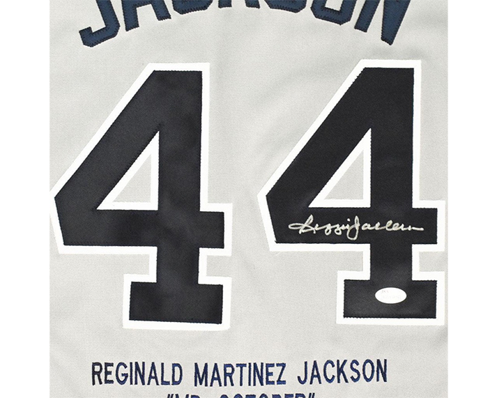 Reggie Jackson Signed Custom New York Stats Grey Baseball Jersey (JSA)