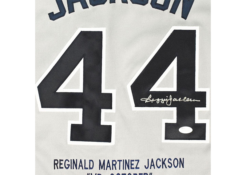 Reggie Jackson Signed Custom New York Stats Grey Baseball Jersey (JSA)