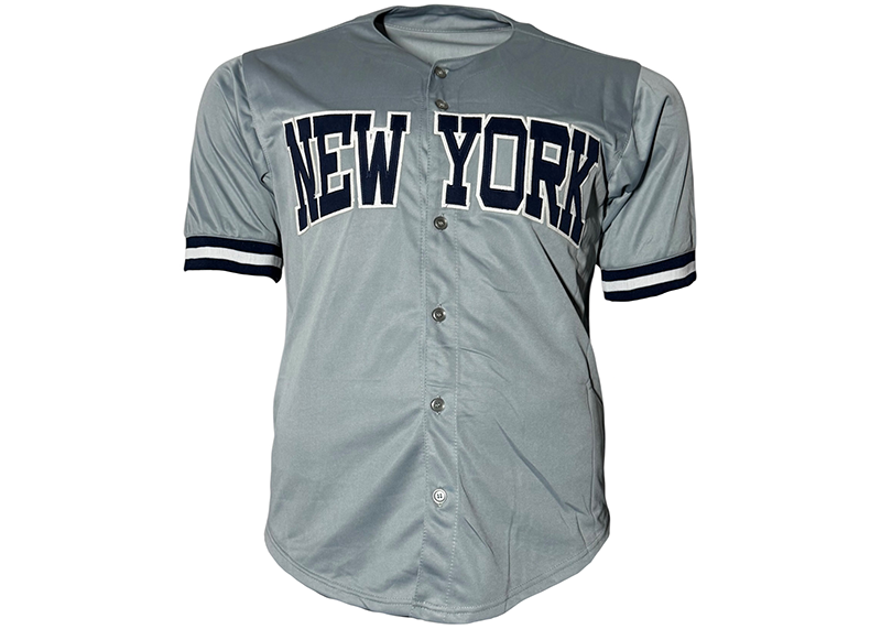 Reggie Jackson Signed New York Gray Stats Baseball Jersey JSA