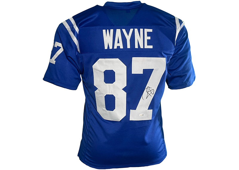 Reggie Wayne Signed Indianapolis Blue Football Jersey JSA