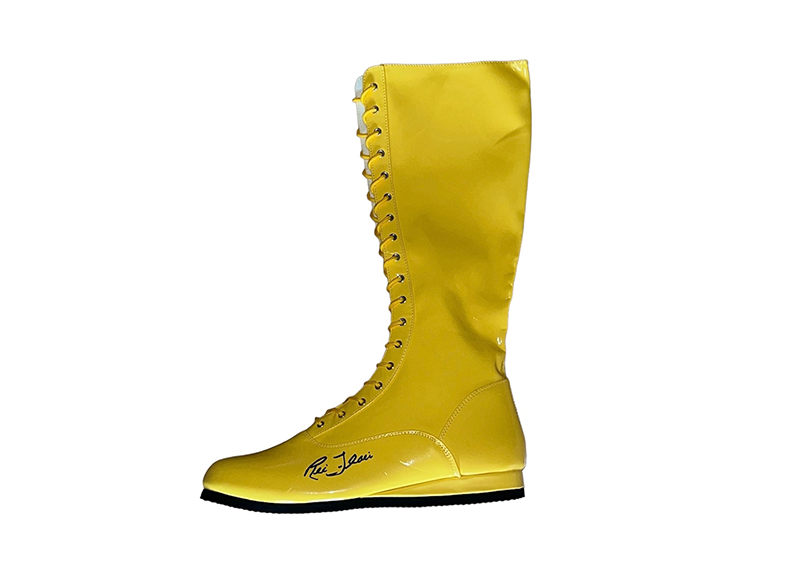 Ric Flair Autographed Yellow Pro Wrestling Full Size Boot JSA