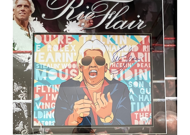 Ric Flair Signed 29x23 3D With LED Lights Framed WWE Photo JSA