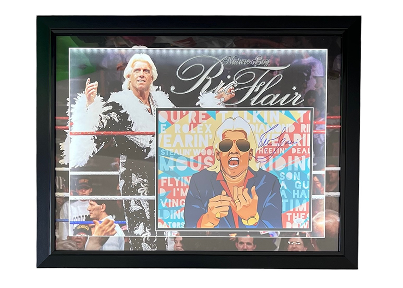 Ric Flair Signed 29x23 3D With LED Lights Framed WWE Photo JSA