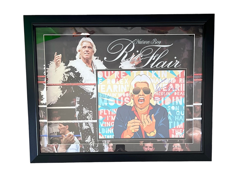 Ric Flair Signed 29x23 3D With LED Lights Framed WWE Photo JSA