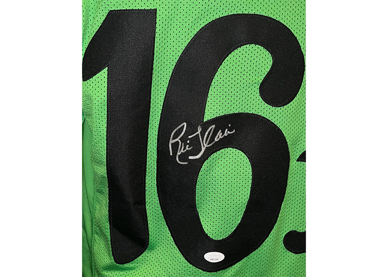 Ric Flair Signed Custom Green Stats Jersey JSA