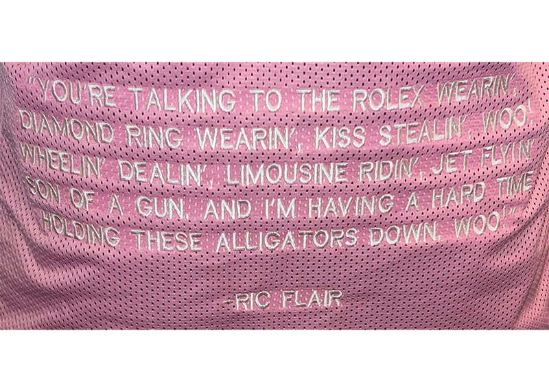 Ric Flair Signed Custom Pink Stats Jersey JSA