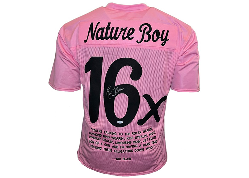 Ric Flair Signed Custom Pink Stats Jersey JSA