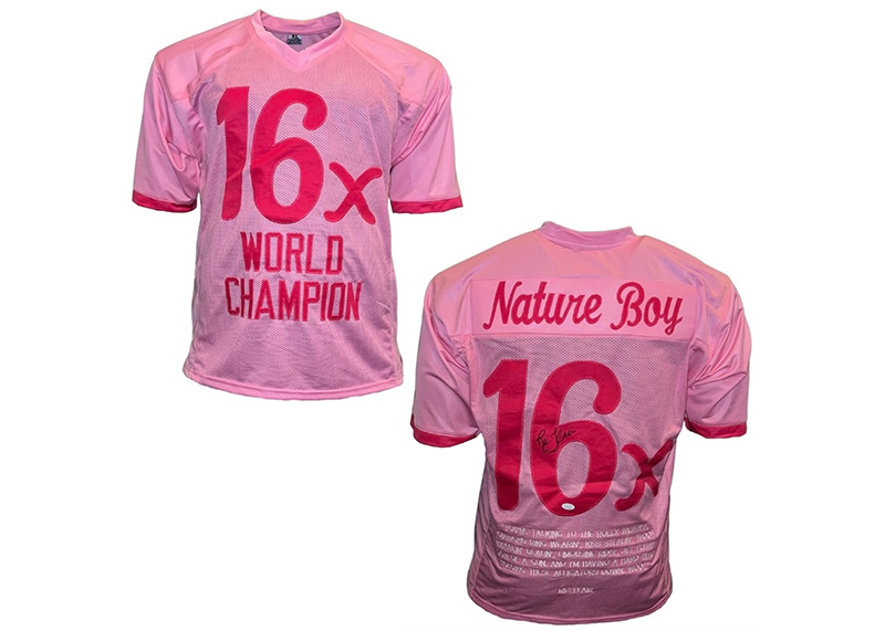 Ric Flair Signed Custom Pink Stats Jersey JSA