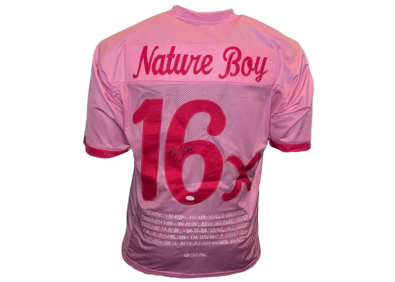 Ric Flair Signed Custom Pink Stats Jersey JSA