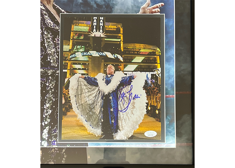 Ric Flair Signed WWE 23x23 LED Framed Photo JSA