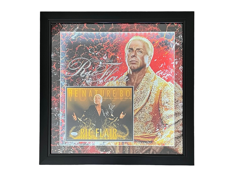 Ric Flair Signed WWE 23x23 LED Framed Photo JSA