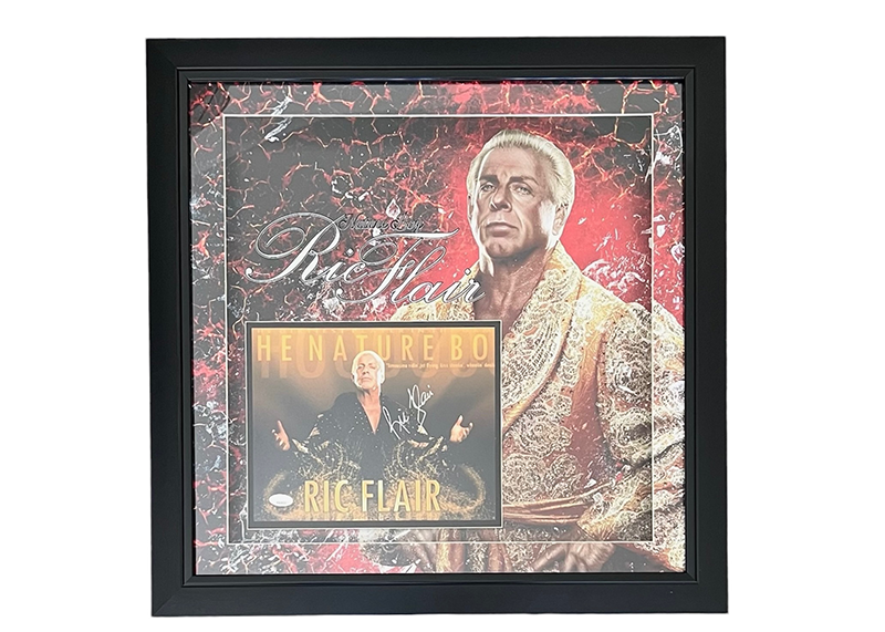 Ric Flair Signed WWE 23x23 LED Framed Photo JSA
