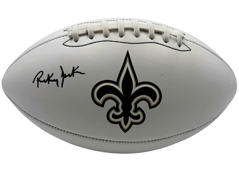 Rickey Jackson Signed New Orleans Saints Logo Football JSA