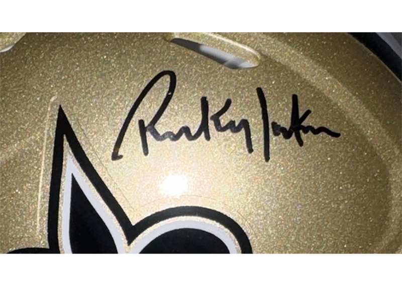 Ricky Jackson Signed New Orleans Saints Speed Mini Helmet JSA