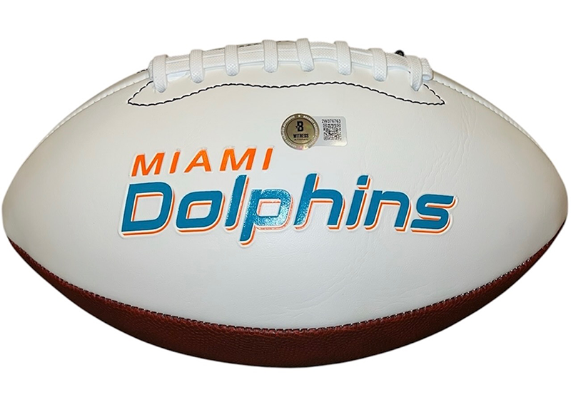 Ricky Williams Autographed Miami Dolphins Logo Football Beckett