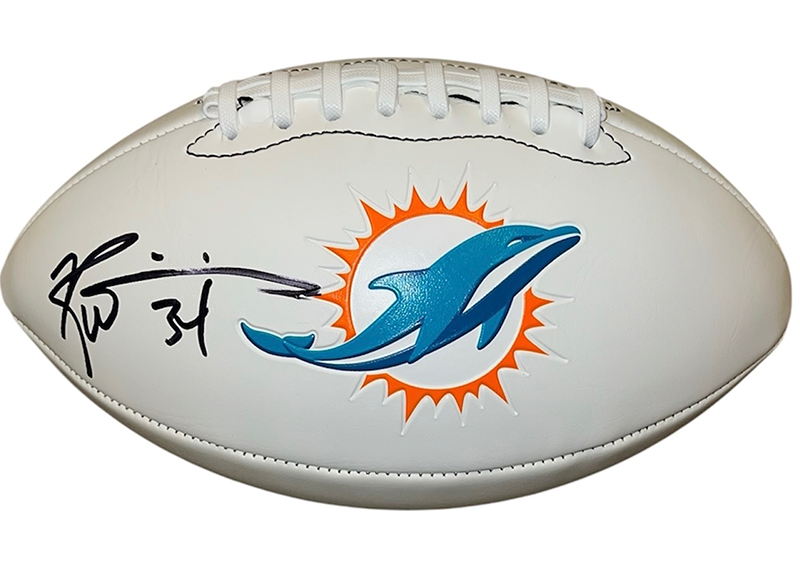 Ricky Williams Autographed Miami Dolphins Logo Football Beckett