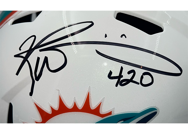 Ricky Williams Signed Miami Dolphins Full Size Helmet JSA 420 Inscription