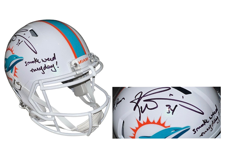 Ricky Williams Signed Miami Dolphins Full Size Helmet Beckett With insc