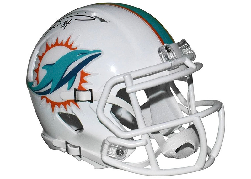 Ricky Williams Signed Miami Dolphins Speed Mini White Football Helmet JSA