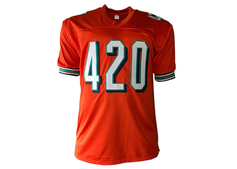 Ricky Williams Signed Orange Miami Jersey “Puff Puff Run” 2 Insc Beckett
