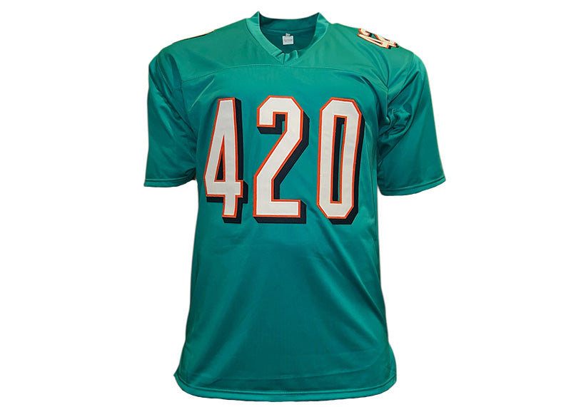 Ricky Williams Signed Teal Miami Jersey “Puff Puff Run” 2 Insc Beckett