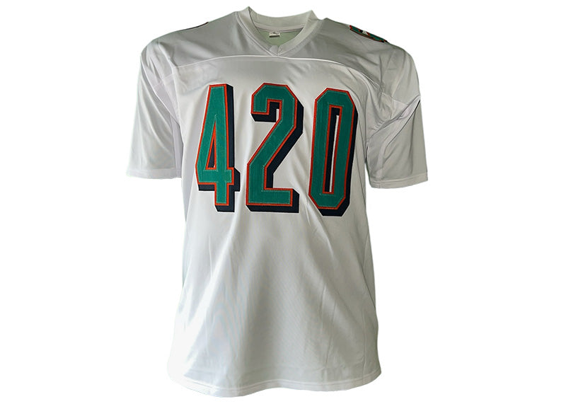 Ricky Williams Signed White Miami Jersey “Puff Puff Run” 2 Insc Beckett