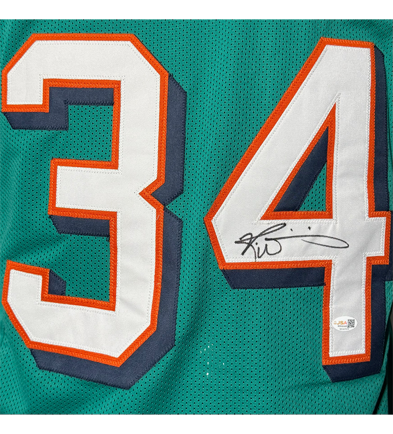 Ricky Williams Signed Teal Miami Football Jersey JSA