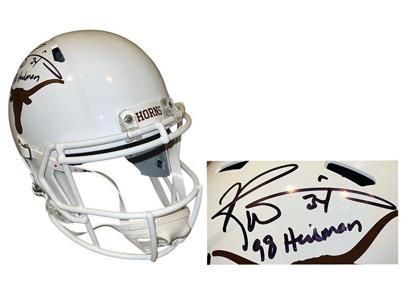 Ricky Williams Signed Texas Longhorns Full Size Helmet Beckett 98 Heisman Insc