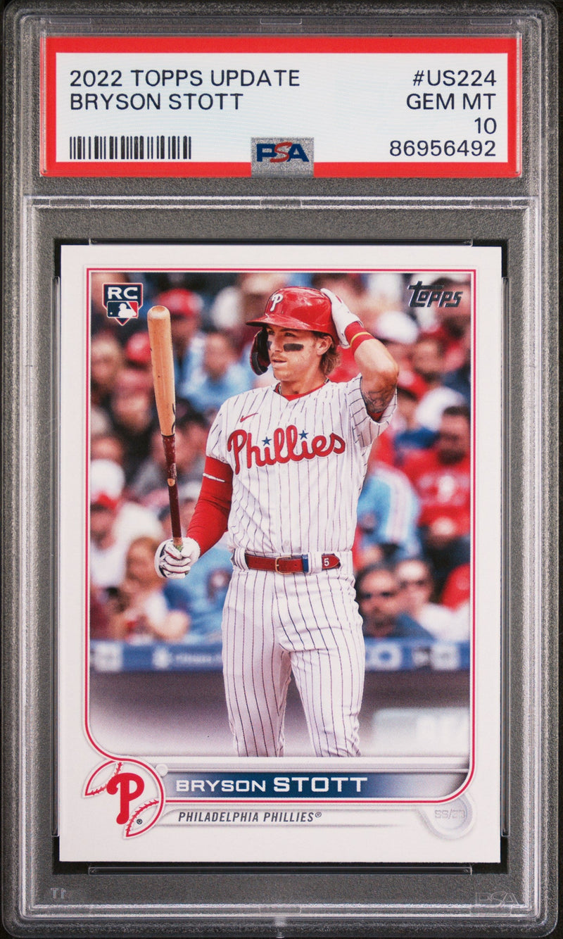 Graded 2022 Topps Update Bryson Stott #US224 Rookie RC Baseball Card PSA 10 Gem Mint