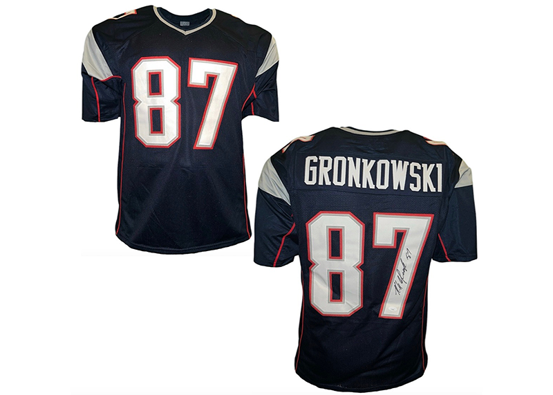 Rob Gronkowski Signed Blue Custom Football Jersey JSA