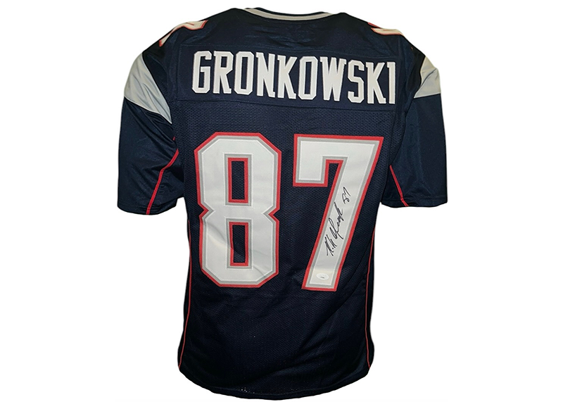 Rob Gronkowski Signed Blue Custom Football Jersey JSA