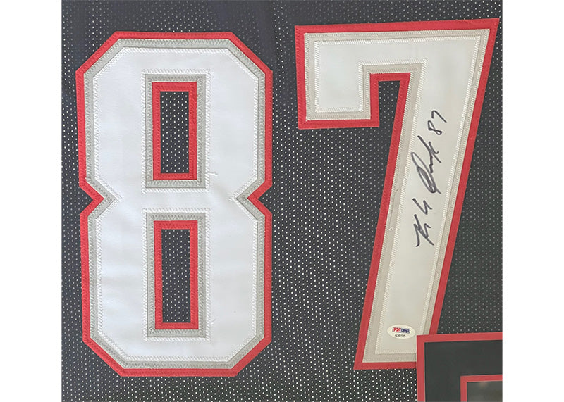 Rob Gronkowski Signed New England Patriots Football Framed 34x42 Jersey PSA